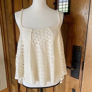 Double Zero, Size L . Cream Crochet Knit Tank Top.. BEAUTIFUL!